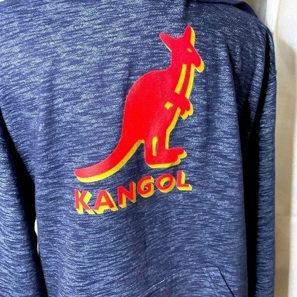 Kangol Other - Kangol Logo Hoodie Mens Sweatshirt Heather Navy Blue sz L